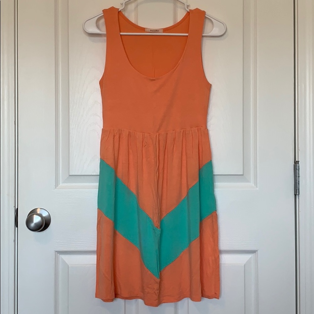 Fascination Peach and Teal Dress
